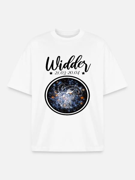 Widder Sternzeichen - Boxy Heavyweight Unisex Organic T-Shirt von Stanley/Stella - Weiß