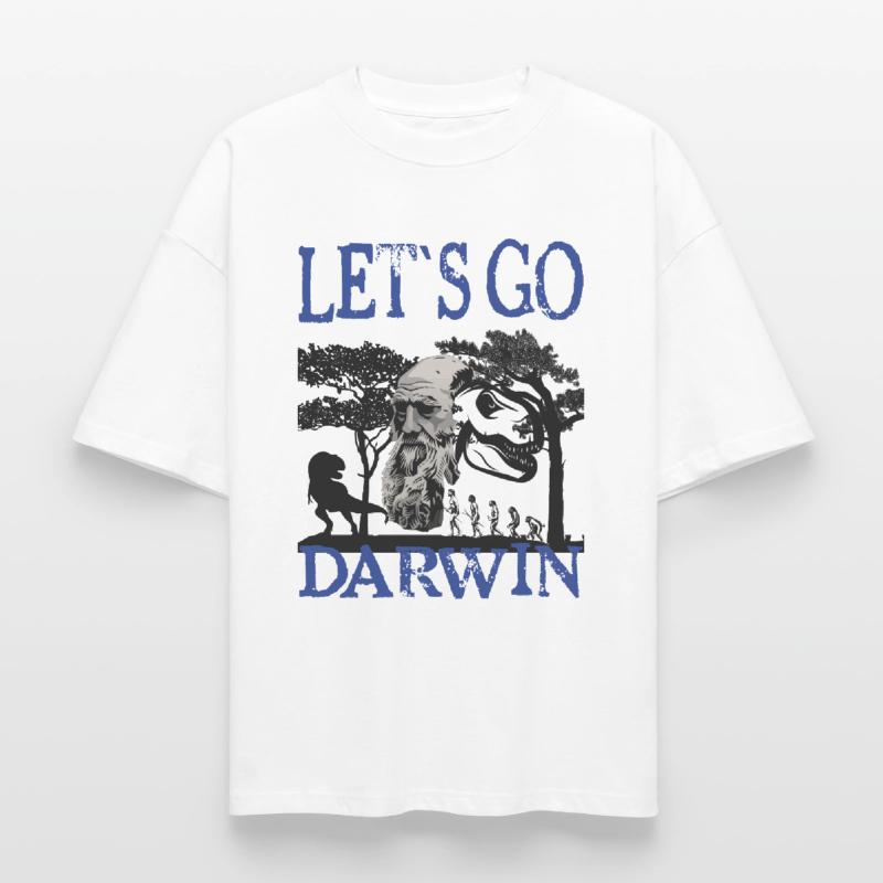 Idée cadeau textile Charles Darwin Evolution T-shirt unisexe boxy épais biologique Stanley/Stella