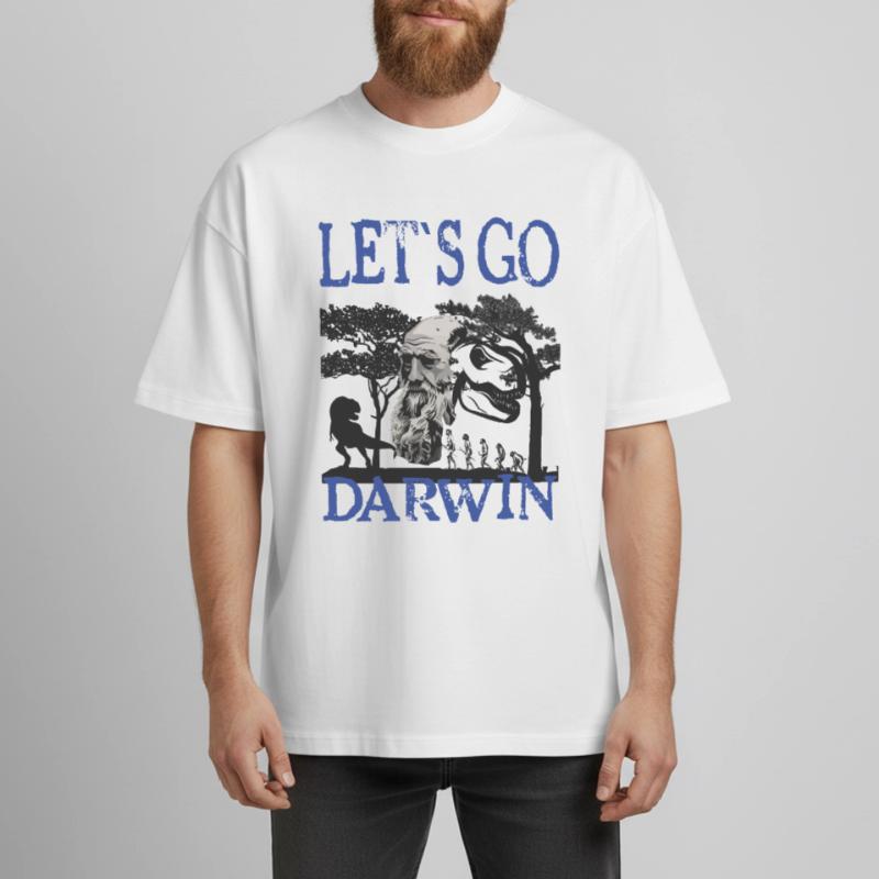 Charles Darwin Evolution textile Geschenkidee Heavyweight Unisex Boxy T-Shirt von stanley/stella	