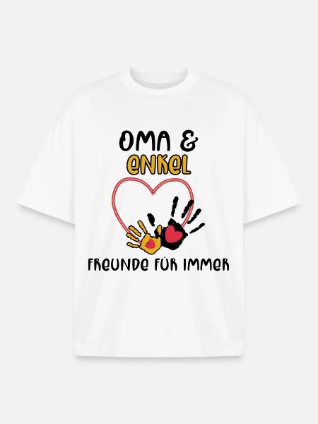 Großmutter Enkel Statement Oma - Boxy Heavyweight Unisex Organic T-Shirt von Stanley/Stella - Weiß
