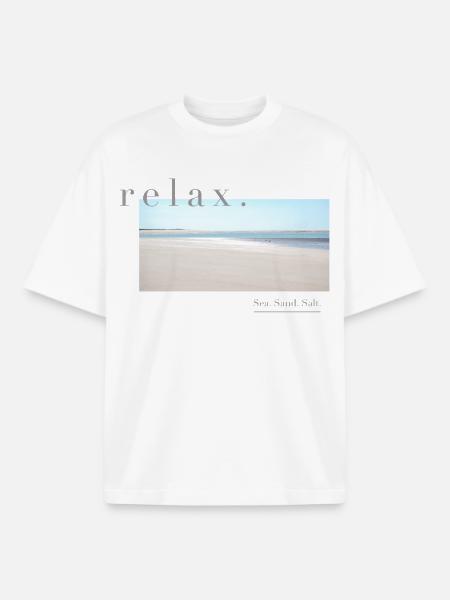 Relax – Sea Sand Salt - Boxy Heavyweight Unisex Organic T-Shirt von Stanley/Stella - Weiß
