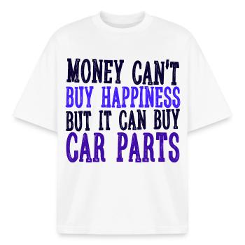 Car Humorous Statement Car Lover Mechanics - Boxy Heavyweight Unisex Organic T-Shirt by Stanley/Stella - white - Front - AI Model Male 185 light (185cm) & AI Model Female 172 dark (172cm)