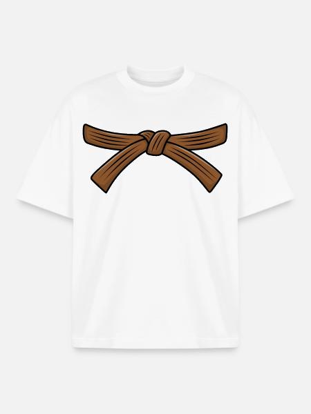 Judo belt Jiu-Jitsu Brown belt Judo 1th Kyu Obi - Boxy Heavyweight Unisex Organic T-Shirt by Stanley/Stella - white