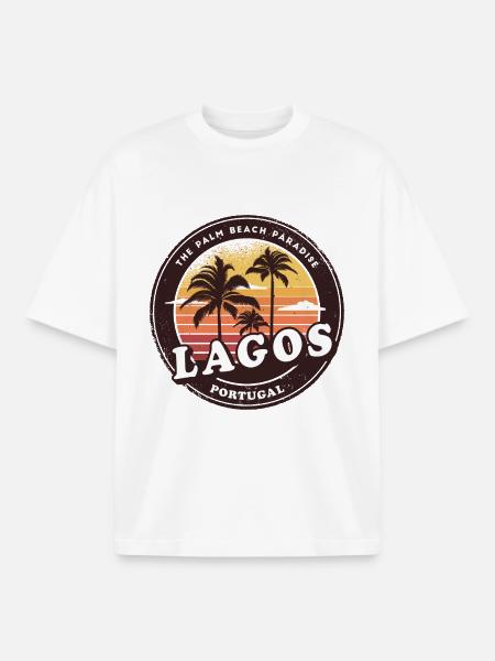 Lagos Portugal beach design - Boxy Heavyweight Unisex Organic T-Shirt by Stanley/Stella - white