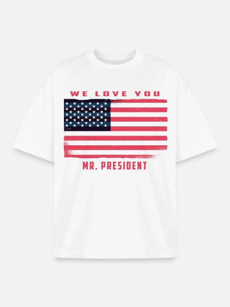 We love you Mr. President - Boxy Heavyweight Unisex Organic T-Shirt by Stanley/Stella - white