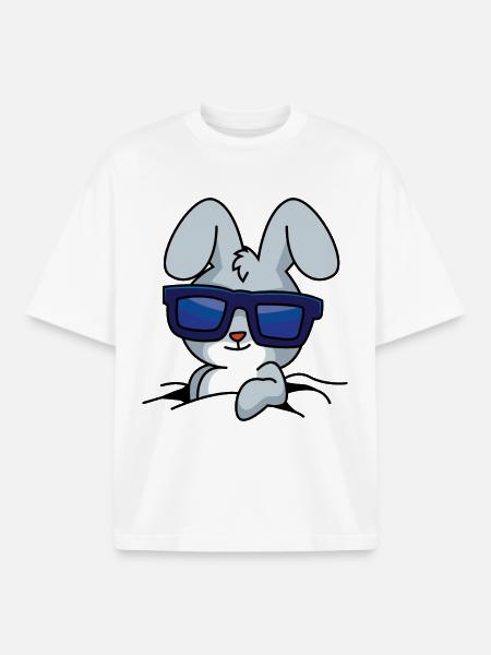 Lapin cool - T-shirt unisexe boxy épais biologique Stanley/Stella - blanc