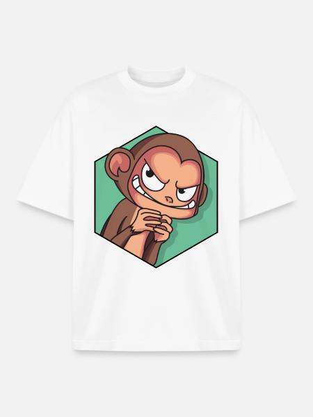Cunning monkey | Funny monkey - Boxy Heavyweight Unisex Organic T-Shirt by Stanley/Stella - white