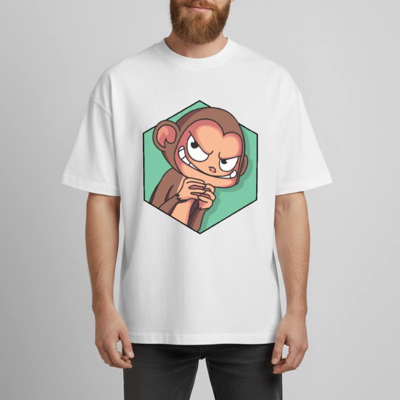 Cunning monkey | Funny monkey Boxy Heavyweight Unisex Organic T-Shirt by Stanley/Stella