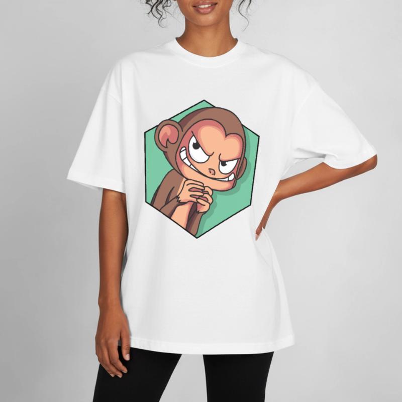 Cunning monkey | Funny monkey Boxy Heavyweight Unisex Organic T-Shirt by Stanley/Stella