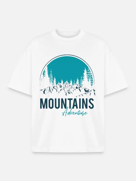 Mountains Adventure - Boxy Heavyweight Unisex Organic T-Shirt by Stanley/Stella - white