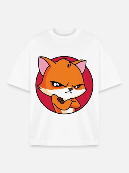 Red Fox - In Mood - Boxy Heavyweight Unisex Organic T-Shirt by Stanley/Stella - white