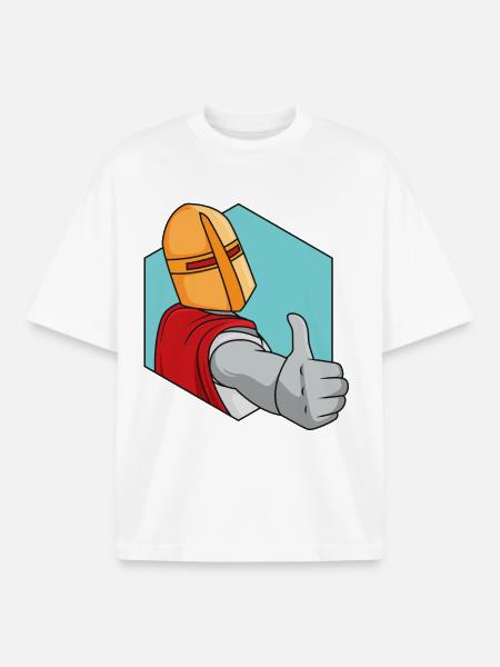 Knight thumbs up - Boxy Heavyweight Unisex Organic T-Shirt by Stanley/Stella - white