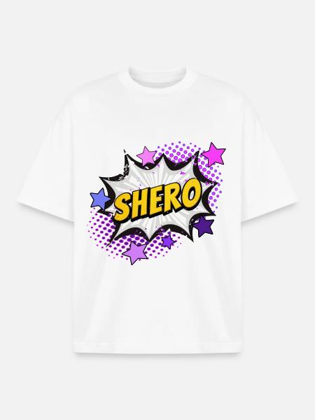 Shero - the heroine - Boxy Heavyweight Unisex Organic T-Shirt by Stanley/Stella - white