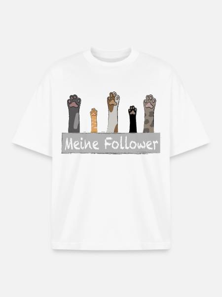 Meine Follower - Katzenpfoten - Boxy Heavyweight Unisex Organic T-Shirt von Stanley/Stella - Weiß
