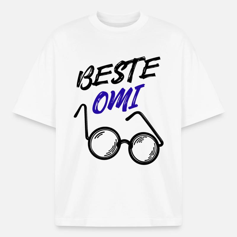 Oma Großmutter Beste Omi Brille Statement - Boxy Heavyweight Unisex Organic T-Shirt von Stanley/Stella - Weiß
