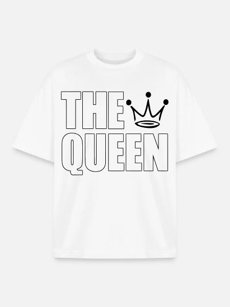 The Queen – Bold Crown Statement Design - Boxy Heavyweight Unisex Organic T-Shirt von Stanley/Stella - Weiß