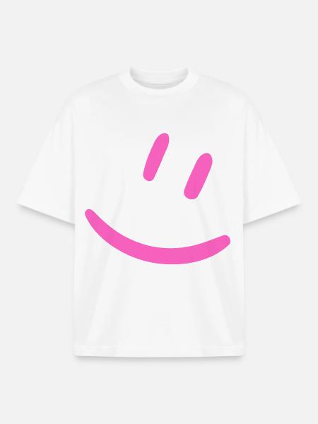 Knallpinkes Lächeln - Boxy Heavyweight Unisex Organic T-Shirt von Stanley/Stella - Weiß