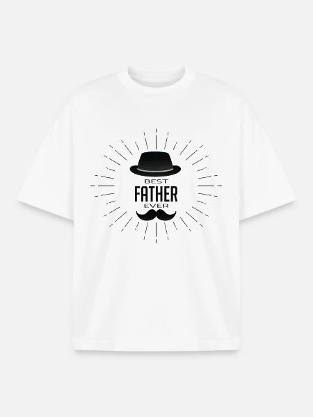 Best Father Ever - Boxy Heavyweight Unisex Organic T-Shirt by Stanley/Stella - white