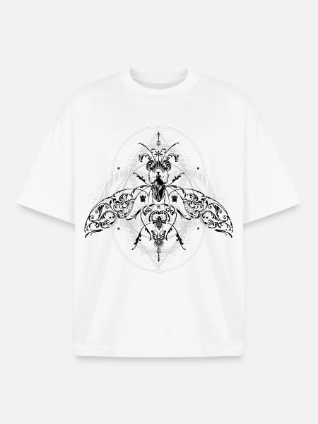 Psychedelic Insects Bug Pattern Ornament - Boxy Heavyweight Unisex Organic T-Shirt by Stanley/Stella - white
