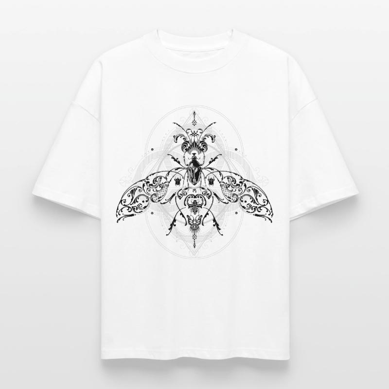 Psychedelic Insects Bug Pattern Ornament Boxy Heavyweight Unisex Organic T-Shirt by Stanley/Stella