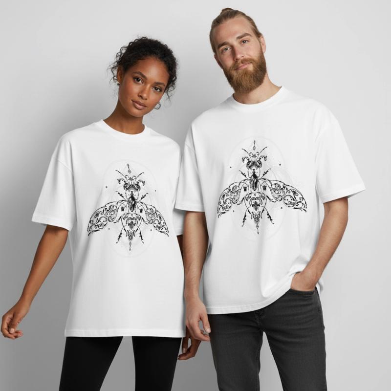 Psychedelic Insects Bug Pattern Ornament Boxy Heavyweight Unisex Organic T-Shirt by Stanley/Stella