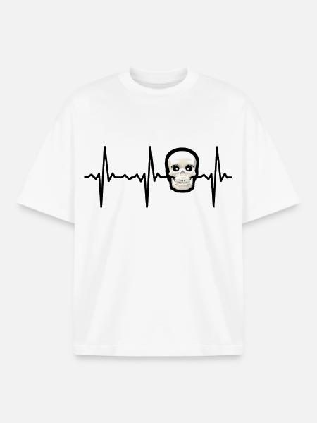 Skull Skeleton Skeleton Body Pulse Pulse - Boxy Heavyweight Unisex Organic T-Shirt by Stanley/Stella - white