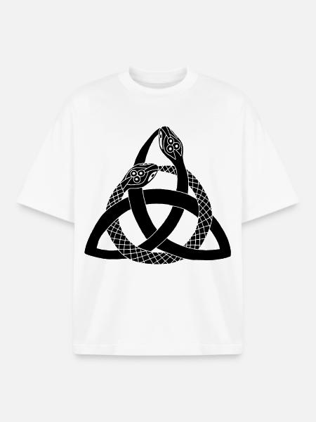 Black snakes and Celtic symbol - Boxy Heavyweight Unisex Organic T-Shirt by Stanley/Stella - white