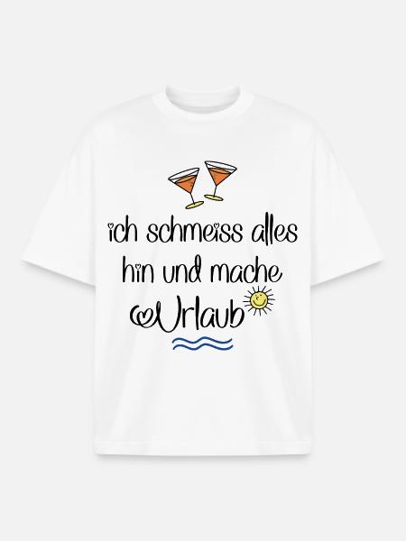 Urlaub machen und feiern - Boxy Heavyweight Unisex Organic T-Shirt von Stanley/Stella - Weiß