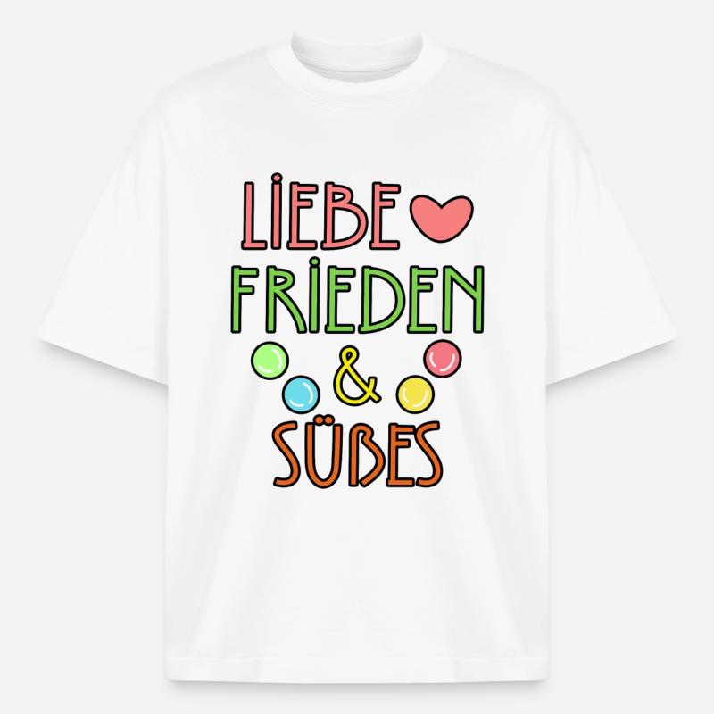 Dessert Heart Candy Sweets Déclaration - T-shirt unisexe boxy épais biologique Stanley/Stella - blanc