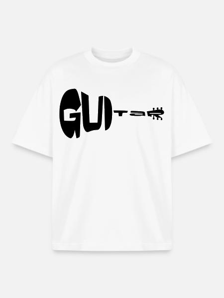 Guitar in the shape of a guitar * - Boxy Heavyweight Unisex Organic T-Shirt by Stanley/Stella - white