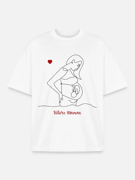 Future maman - T-shirt unisexe boxy épais biologique Stanley/Stella - blanc