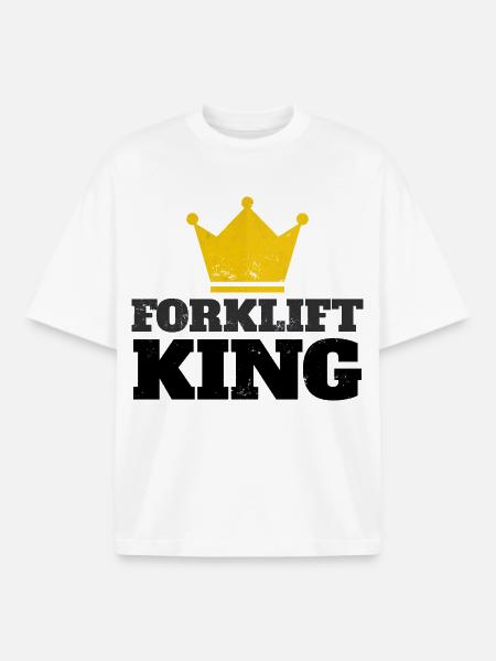 Forklift King - Boxy Heavyweight Unisex Organic T-Shirt by Stanley/Stella - white