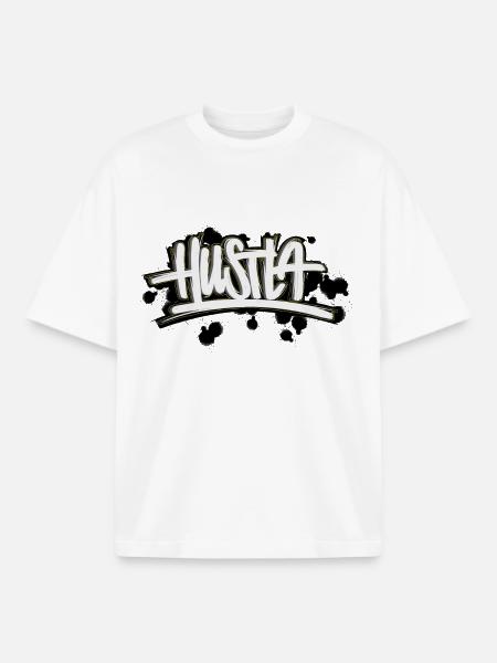 Hustla Graffiti Lettering - Boxy Heavyweight Unisex Organic T-Shirt by Stanley/Stella - white