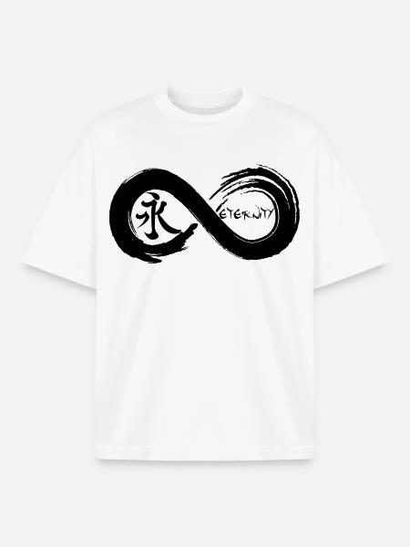 Symbole infini et éternité en japonais(noir) - T-shirt unisexe boxy épais biologique Stanley/Stella - blanc