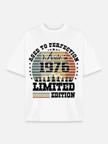 Édition limitée 1976 - T-shirt unisexe boxy épais biologique Stanley/Stella - blanc