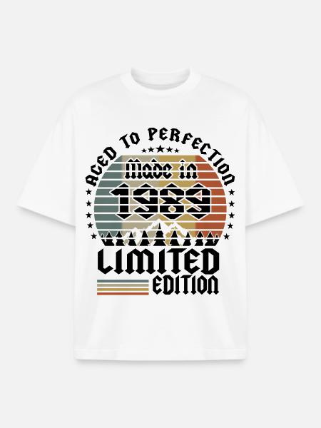 Édition limitée 1989 - T-shirt unisexe boxy épais biologique Stanley/Stella - blanc