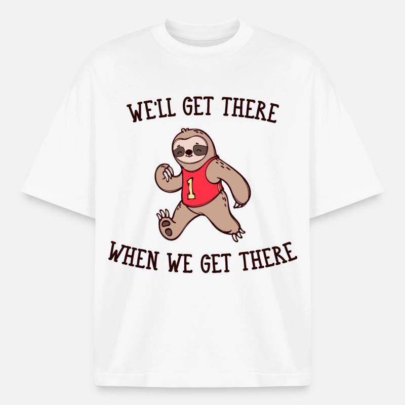 Snail's Pace Animal Sloth Statement Slow - Heavyweight Boxy Unisex T-Shirt by Stanley/Stella - white