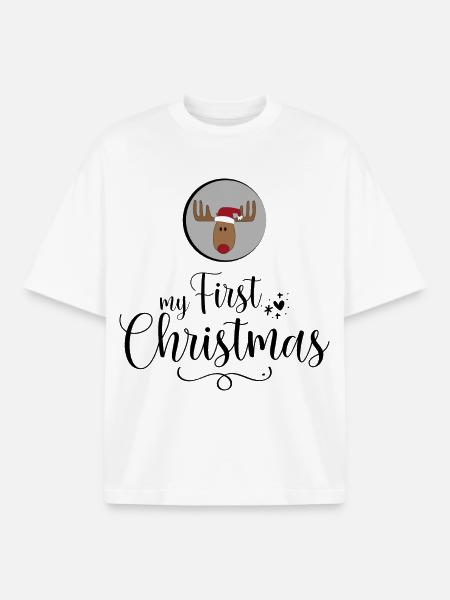 my first Christmas - Boxy Heavyweight Unisex Organic T-Shirt by Stanley/Stella - white
