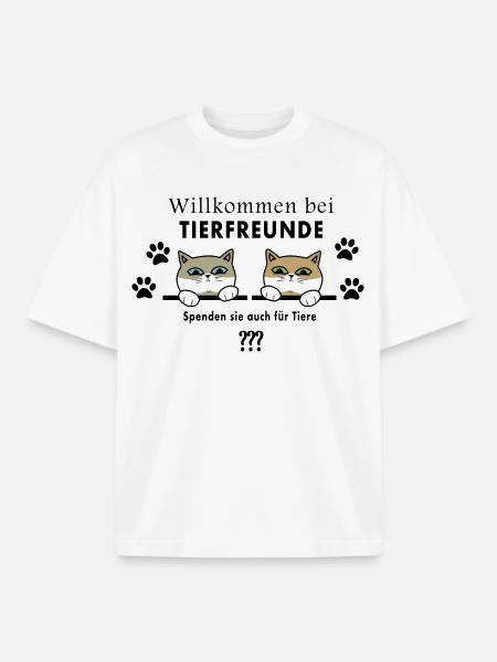 Tierfreunde Katzen - Boxy Heavyweight Unisex Organic T-Shirt von Stanley/Stella - Weiß