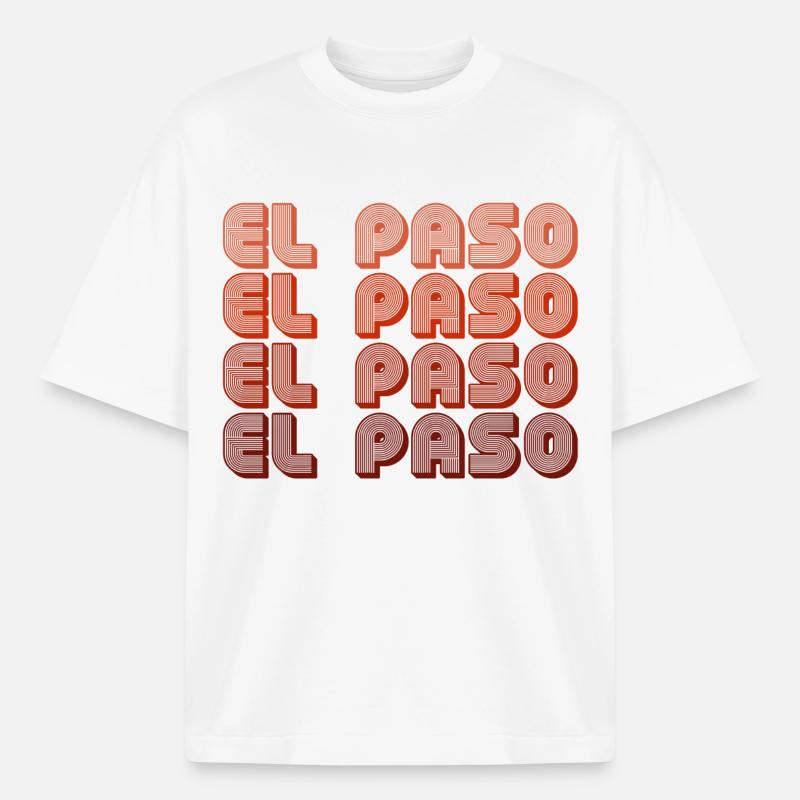 El Paso Gradient Retro Pattern - Boxy Heavyweight Unisex Organic T-Shirt by Stanley/Stella - white