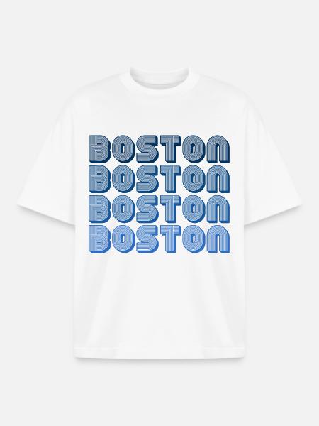 Boston Block Grid Pattern - Boxy Heavyweight Unisex Organic T-Shirt by Stanley/Stella - white