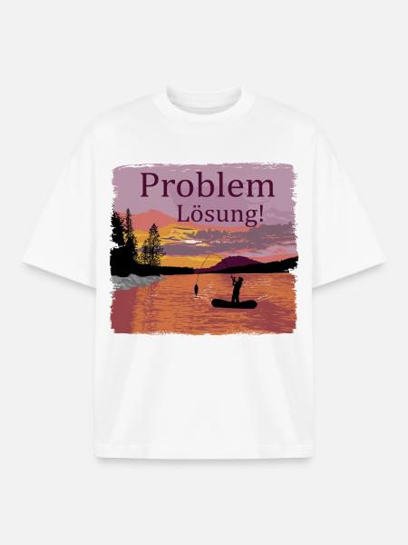 Problem Lösung Angeln - Boxy Heavyweight Unisex Organic T-Shirt von Stanley/Stella - Weiß