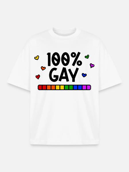 Right-wing gay statement Lgbt bisexual - Boxy Heavyweight Unisex Organic T-Shirt by Stanley/Stella - white