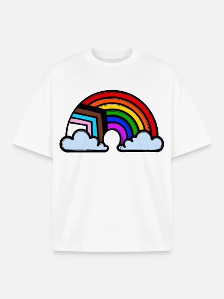 Lgbt Homo Rainbow Equality Relationship - Boxy Heavyweight Unisex Organic T-Shirt by Stanley/Stella - white