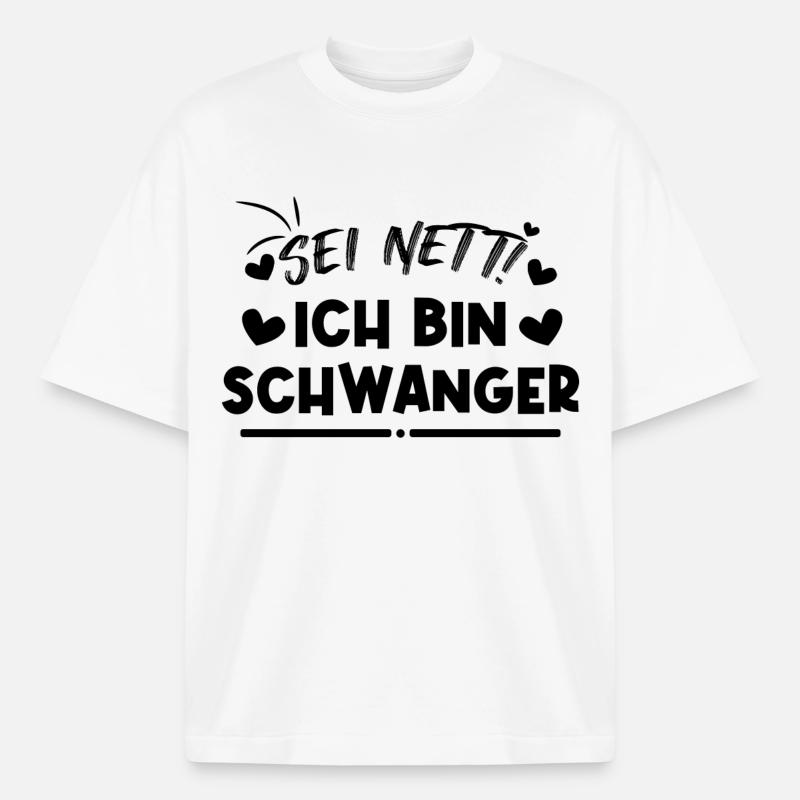 Schwanger Statement Herz Schwangerschaft Mutter - Boxy Heavyweight Unisex Organic T-Shirt von Stanley/Stella - Weiß