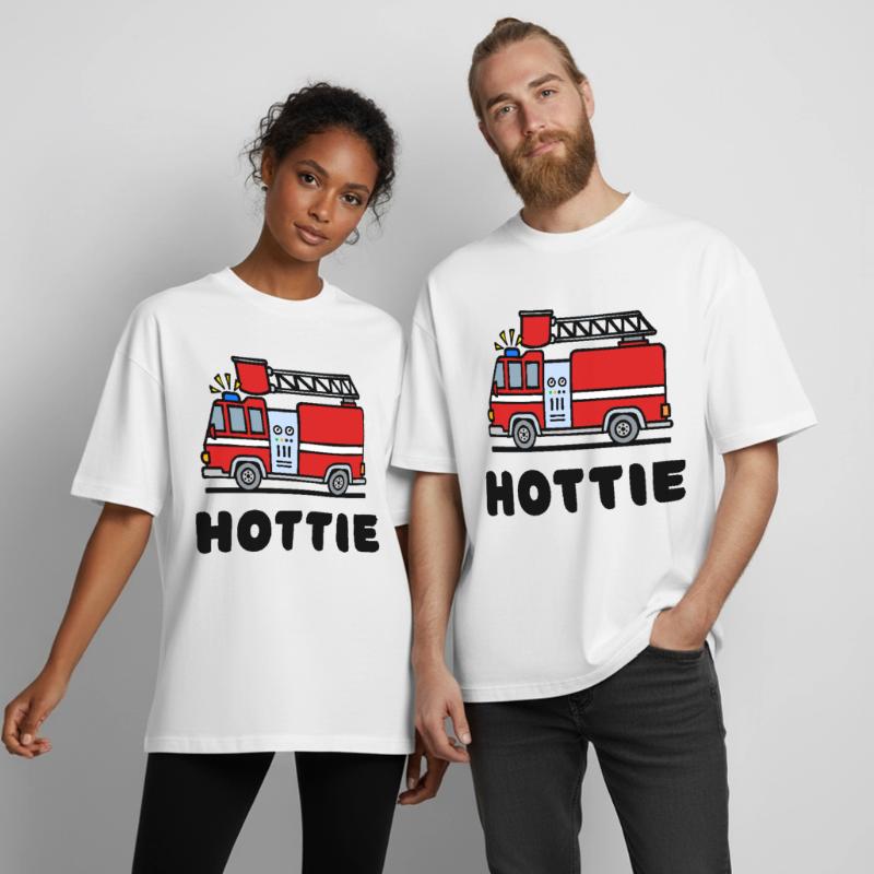 Fire brigade fire engine fire protection slogan Boxy Heavyweight Unisex Organic T-Shirt by Stanley/Stella