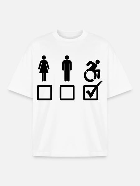 Alle Rollstuhlfahrer sind geeignet* - Boxy Heavyweight Unisex Organic T-Shirt von Stanley/Stella - Weiß