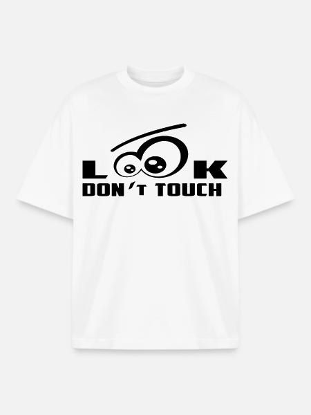 Just look don't touch ! - Boxy Heavyweight Unisex Organic T-Shirt by Stanley/Stella - white