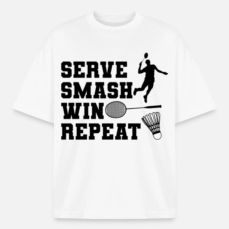 Servir Smash Win Repeat - T-shirt unisexe épais coupe boxy Stanley/Stella - blanc