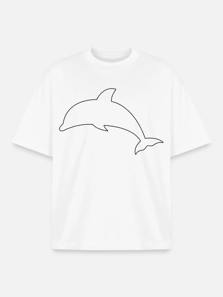 Dolphin - Boxy Heavyweight Unisex Organic T-Shirt by Stanley/Stella - white